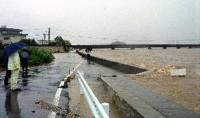 The Kokubu River in western Japan floods